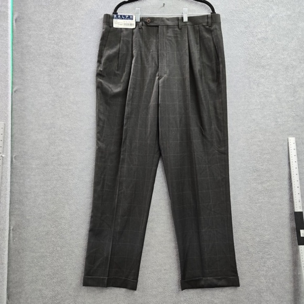 Ralph Ralph Lauren Men Pants 38X32 Olive Dress Pants Check Houndstooths 31" NWT